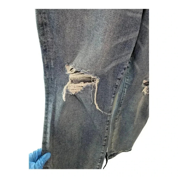 Torrid Denim Womens Plus Size 22T Blue Distressed Mid-rise Skinny Jeans - Picture 5 of 14